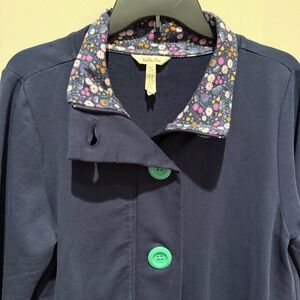 Matilda Jane Navy Floral A Million Little Things Ruffle Hem Jacket Women Size  S